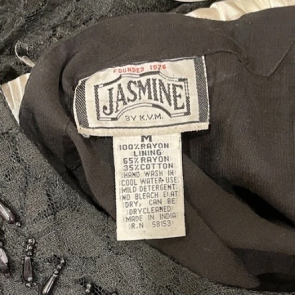 Vintage Jasmine by K.V.M Black Fit and Flare Lace And Beaded Maxi Dress - Picture 11 of 11